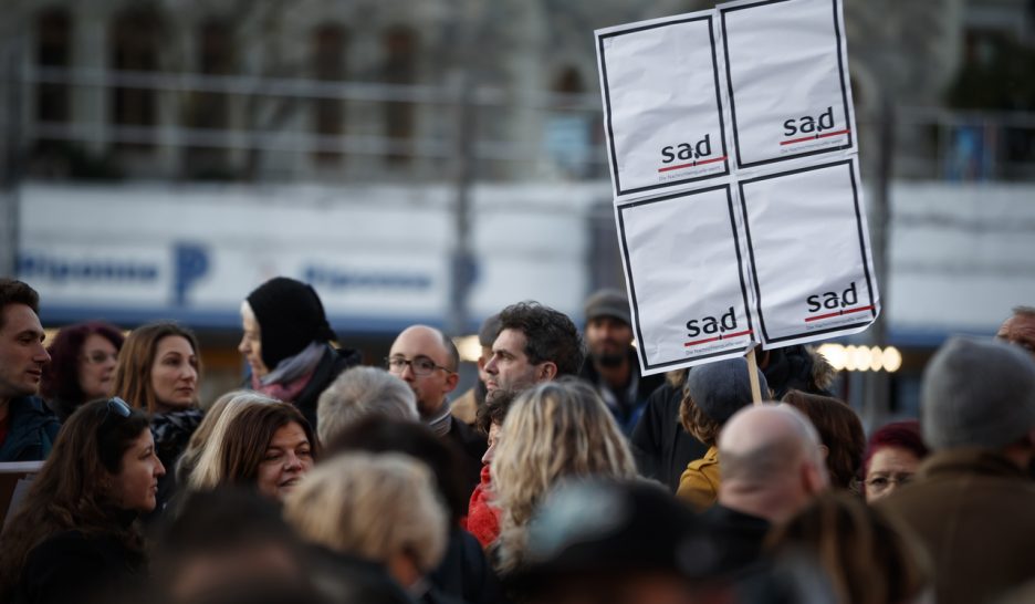 Manifestation de soutien à la presse à Lausanne