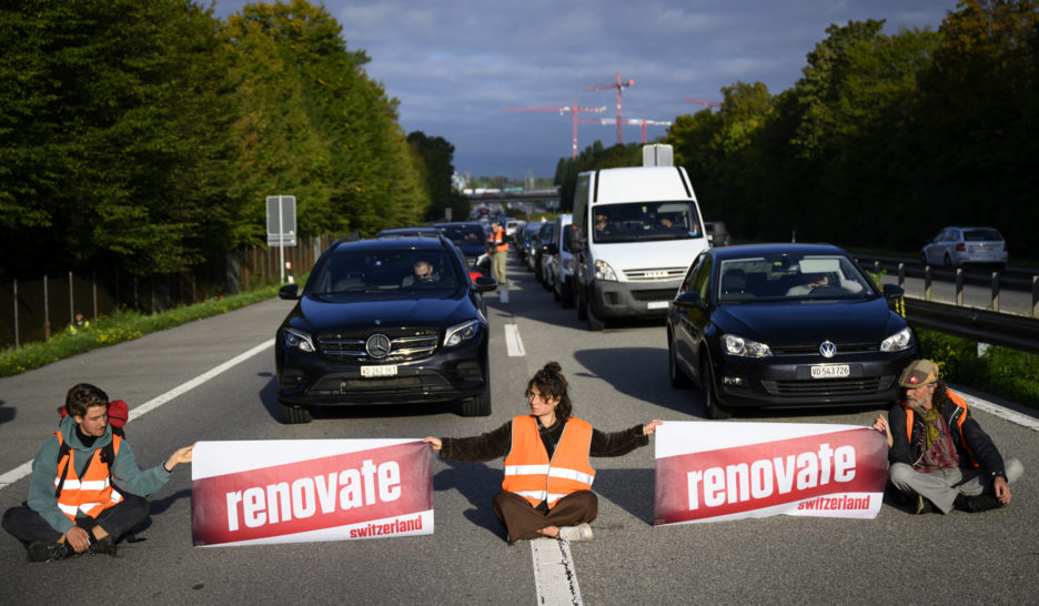Climat: blocage de l’entrée de Lausanne