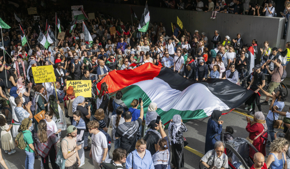 Plus de 2000 personnes manifestent à Genève pour la Palestine