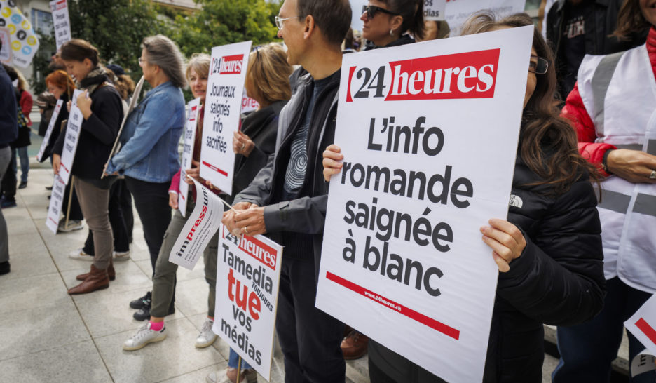 Les journalistes de Tamedia manifestent