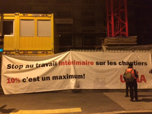 Unia bloque un chantier