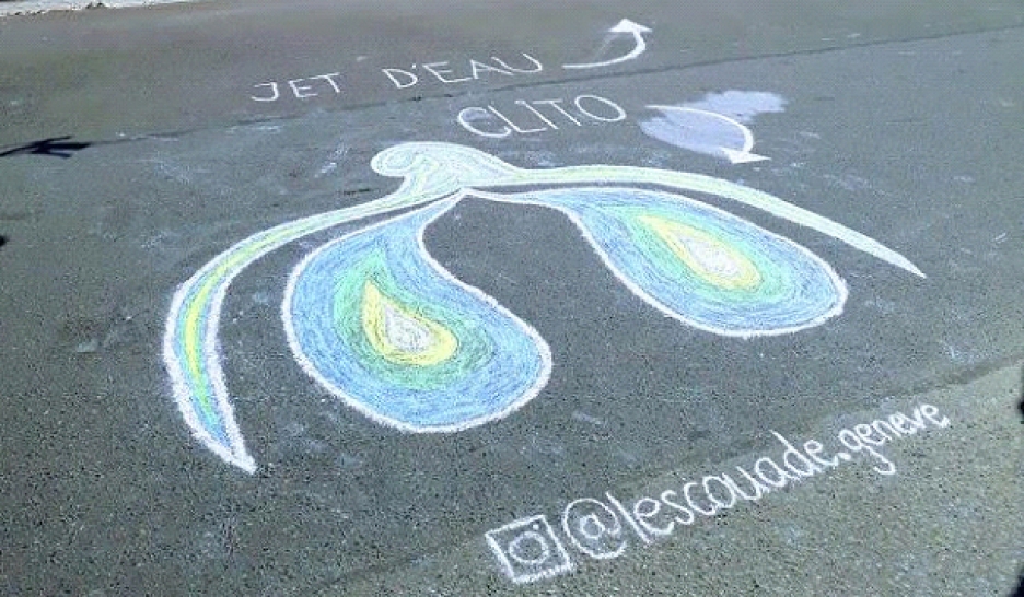 Un clitoris à la craie leur vaut une amende