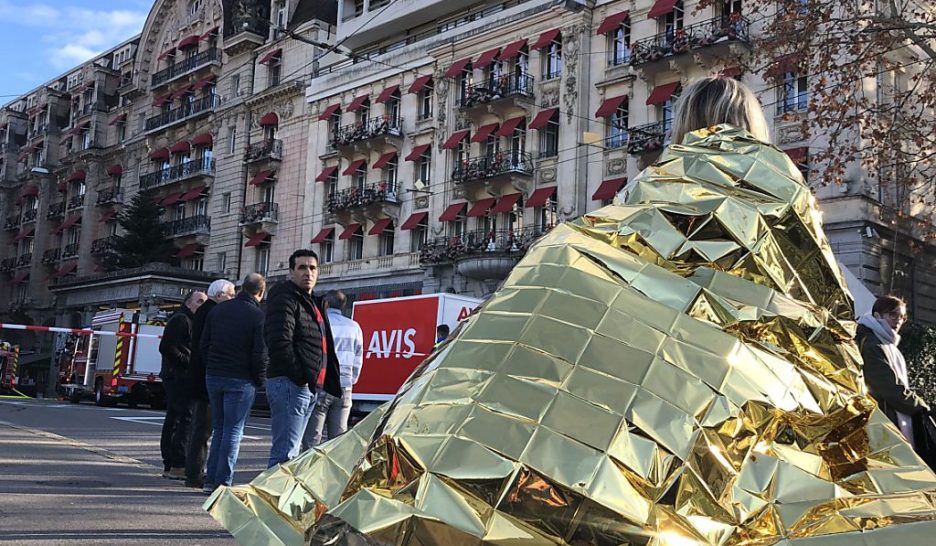 Incendie au Lausanne Palace