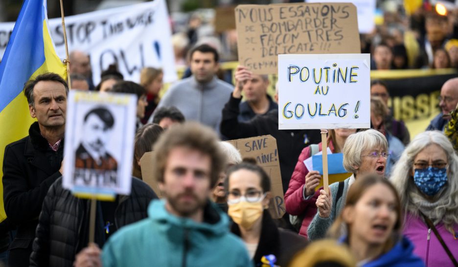 Manifestation contre la guerre à Lausanne