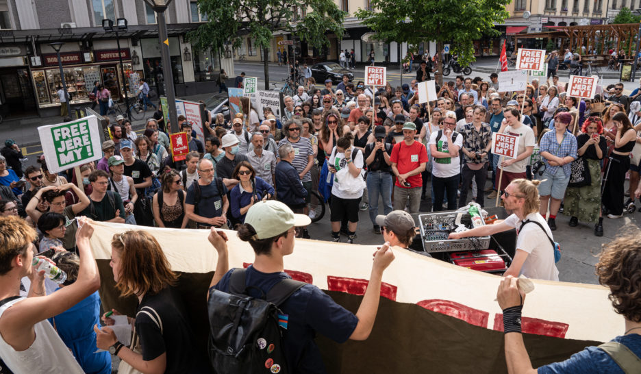 Genève, le 2 juin 2023
Manifestation pour soutenir Jérémy, jeune activiste du climat emprisonné.
© Cédric Vincensini