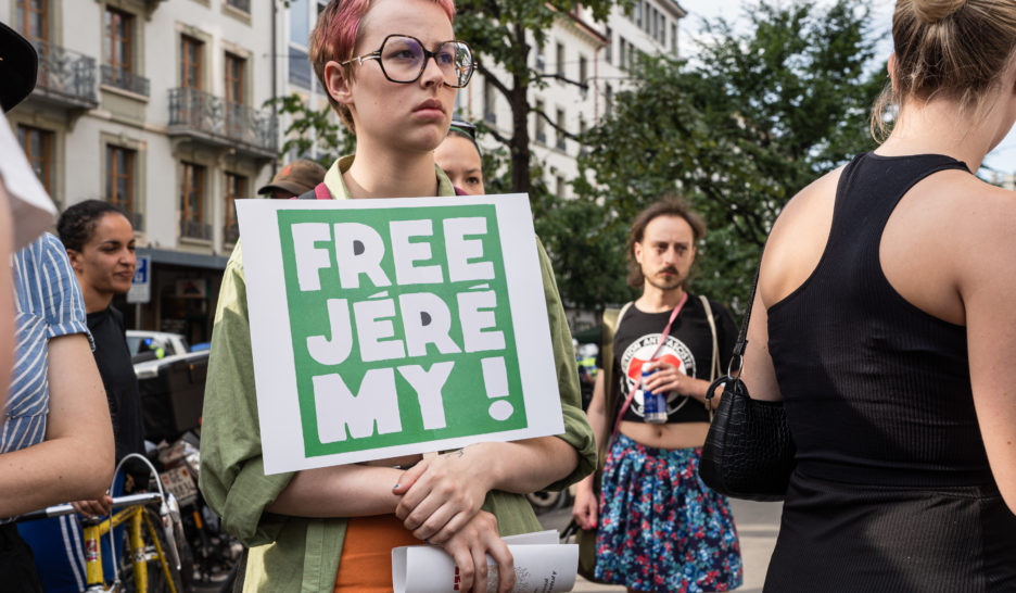 Genève, le 2 juin 2023
Manifestation pour soutenir Jérémy, jeune activiste du climat emprisonné.
© Cédric Vincensini