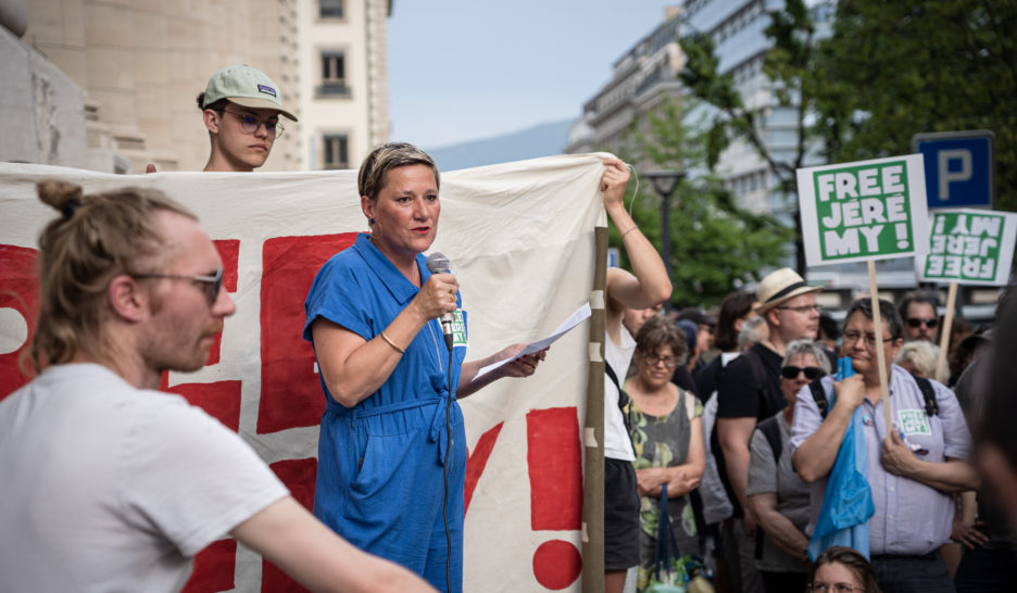 Genève, le 2 juin 2023
Manifestation pour soutenir Jérémy, jeune activiste du climat emprisonné.
© Cédric Vincensini