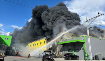 Important incendie à Vétroz