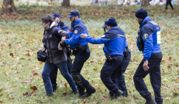 Contestataires anti-Macron interpellés