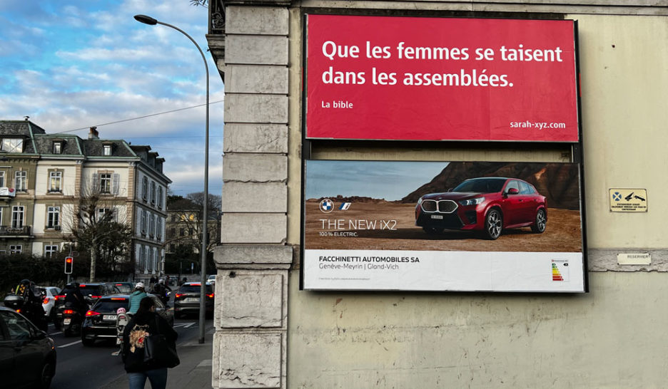 «Dieu t’aime» pastiché à Genève