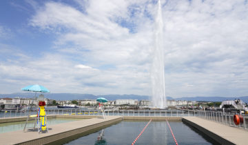 Une zone de baignade au pied du Jet d’eau